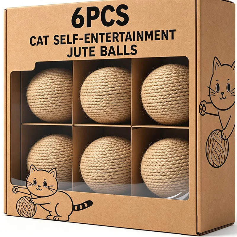 Natural Jute Interactive Cat Scratching Balls