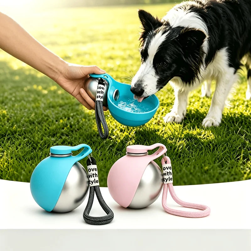 2-in-1 Portable Dog Water Bottle with Built-In Drinking Bowl