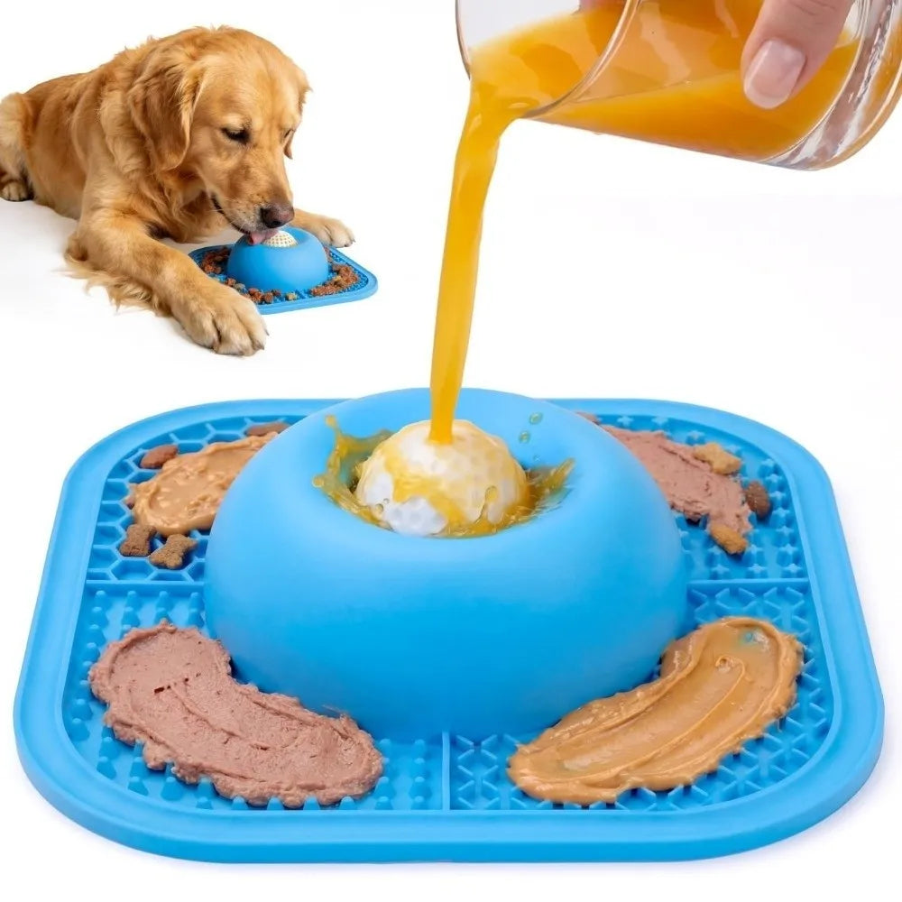 2-in-1 Slow Feeder Dog Bowl & Lick Mat