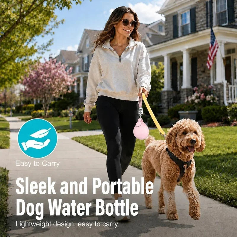 2-in-1 Portable Dog Water Bottle with Built-In Drinking Bowl