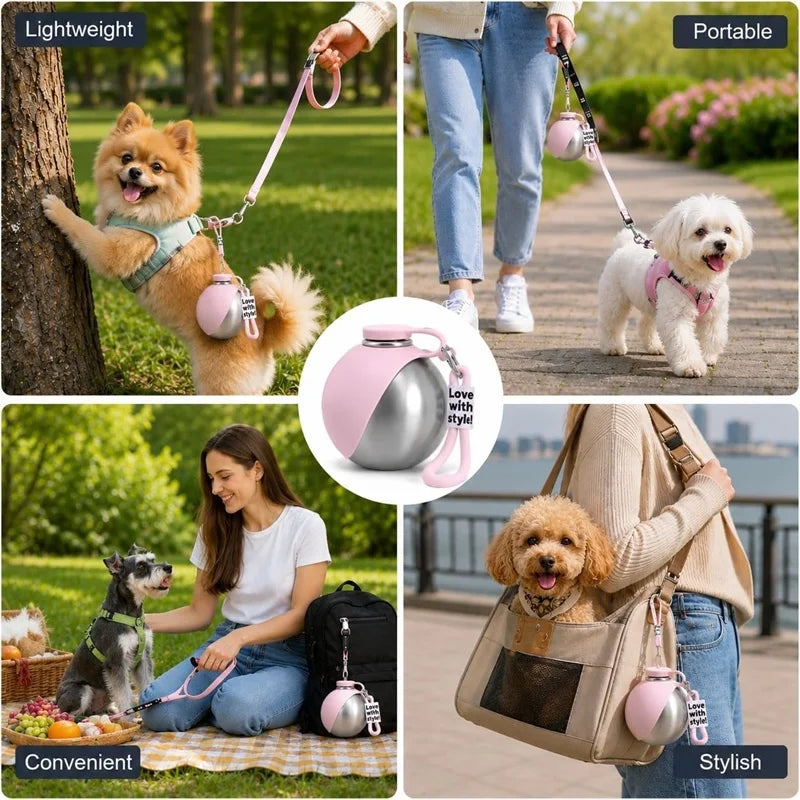 2-in-1 Portable Dog Water Bottle with Built-In Drinking Bowl