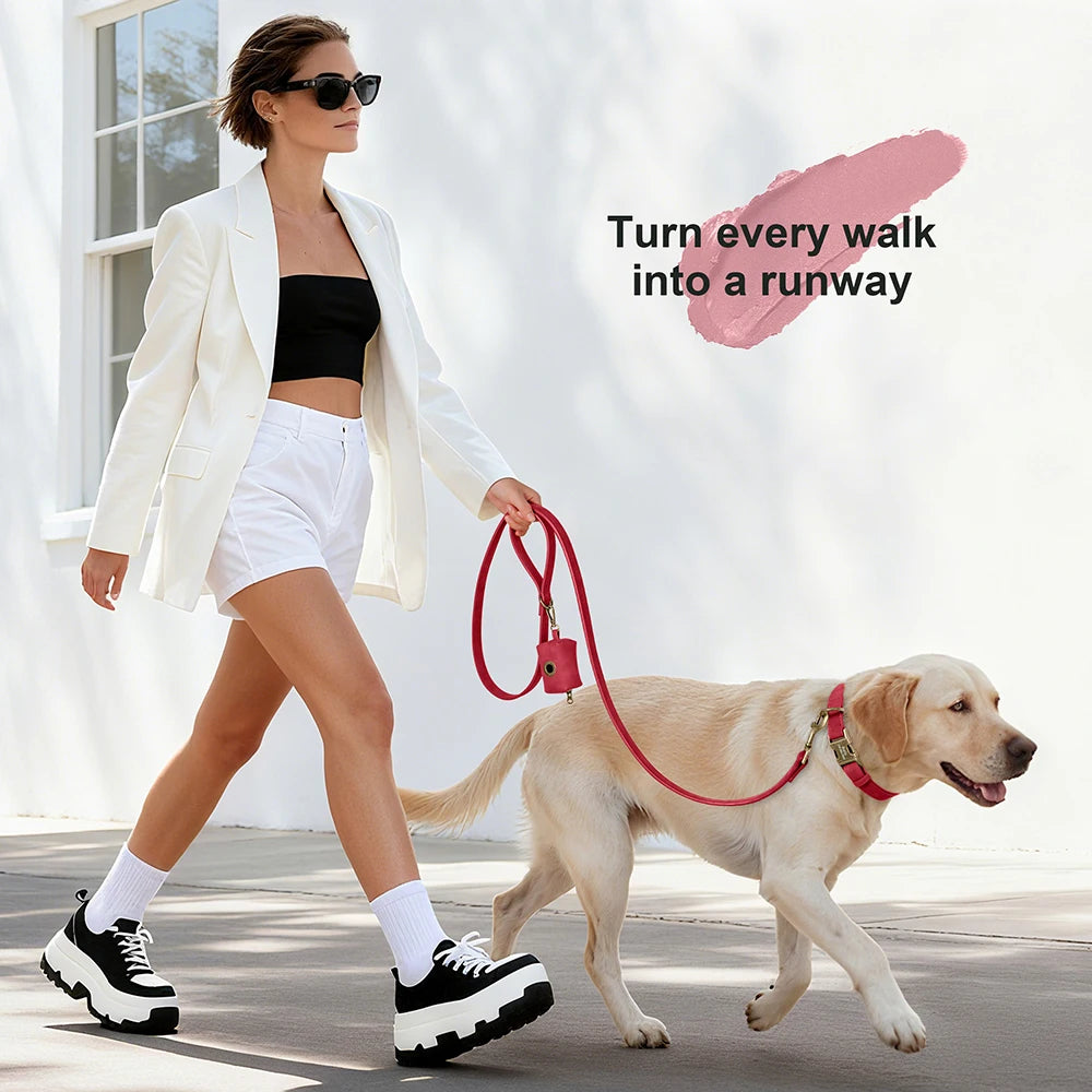 Personalized Dog Leash,Leash & Poop Bag Set