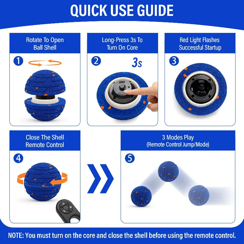 Smart Bounce Interactive Dog Ball – Rechargeable Remote-Control Toy