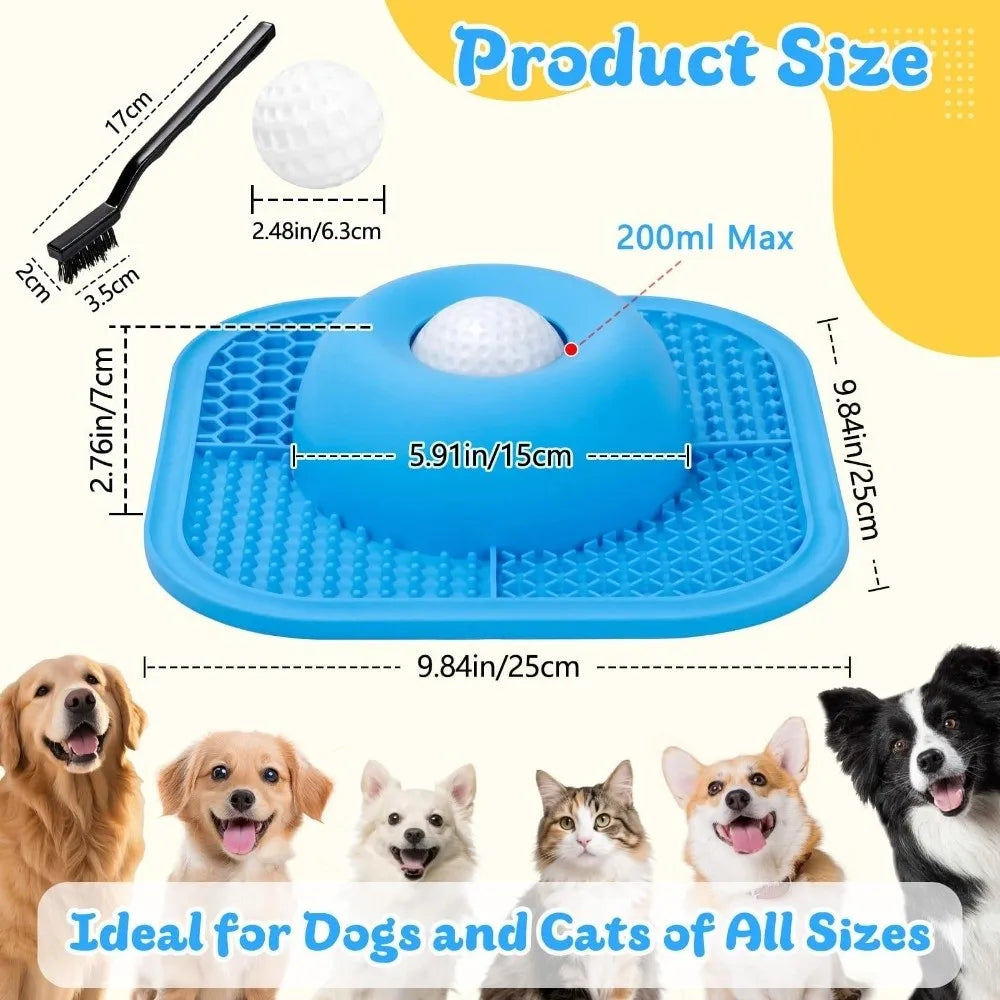 2-in-1 Slow Feeder Dog Bowl & Lick Mat