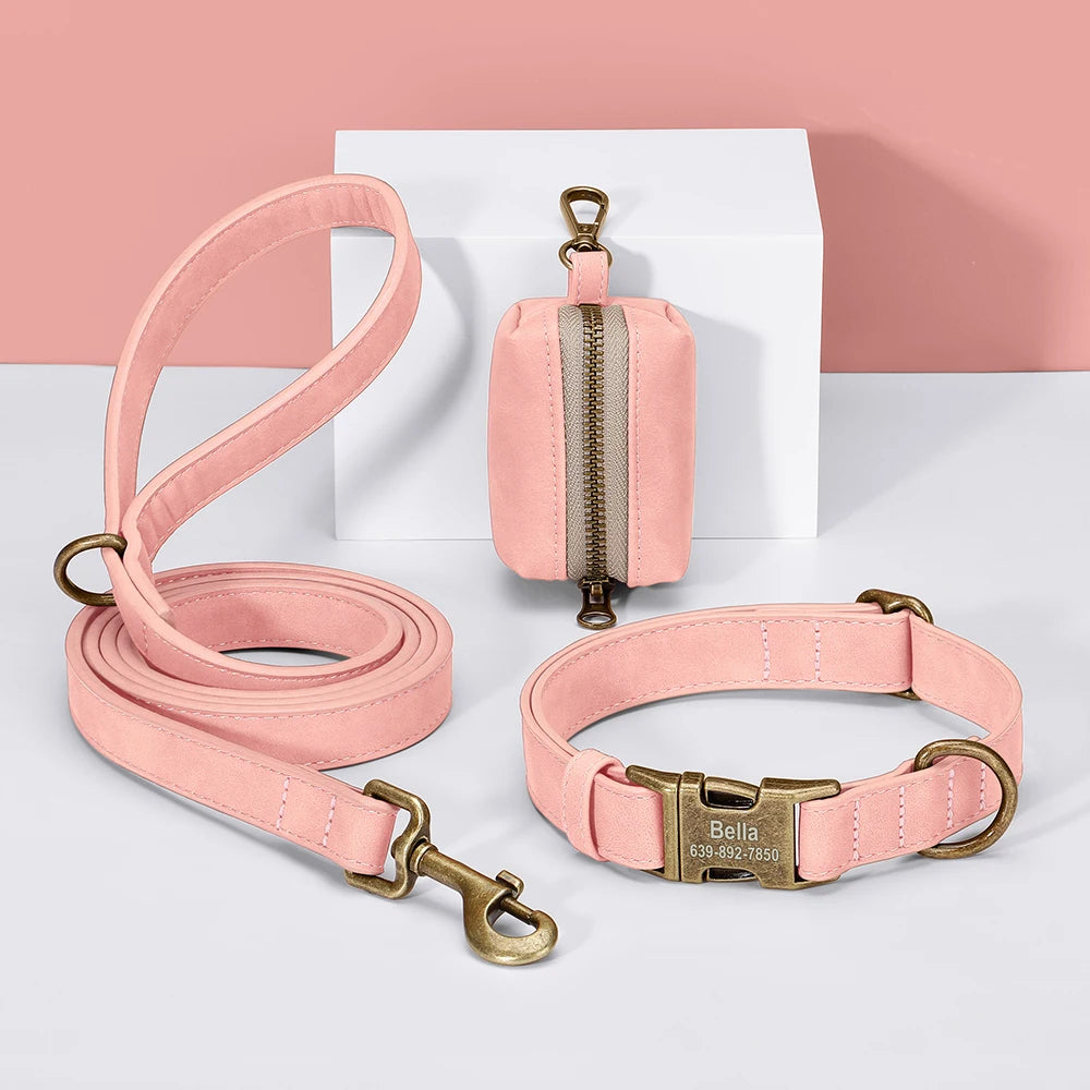 Personalized Dog Leash,Leash & Poop Bag Set
