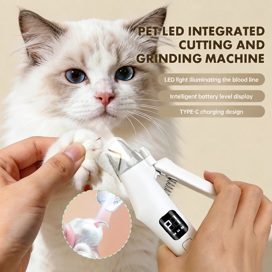 PawGlow 2-in-1 Rechargeable Pet Nail Clipper & Grinder with LED Light