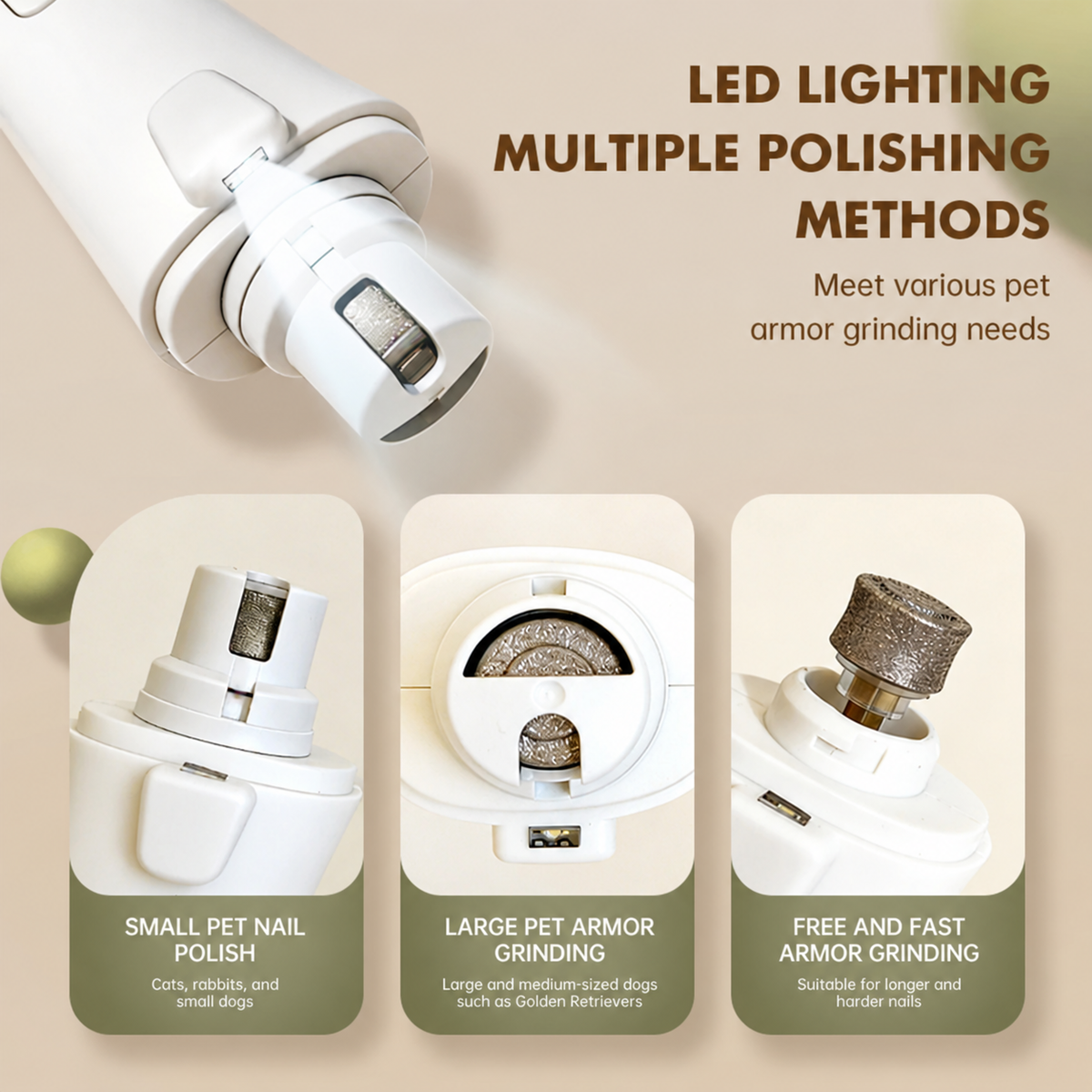 PawGlow 2-in-1 Rechargeable Pet Nail Clipper & Grinder with LED Light