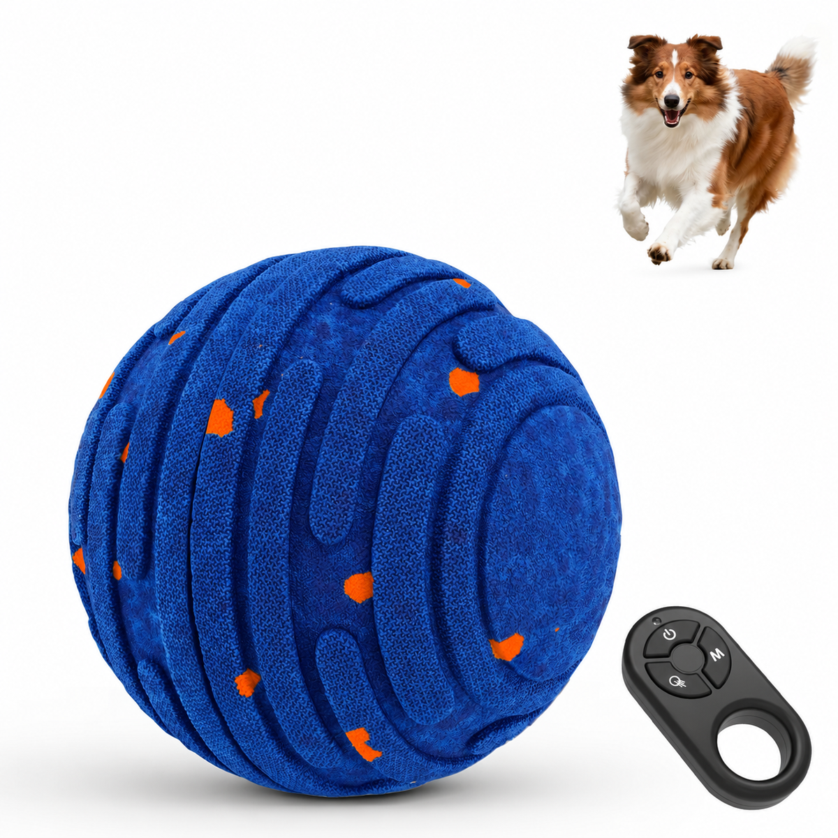 Smart Bounce Interactive Dog Ball – Rechargeable Remote-Control Toy