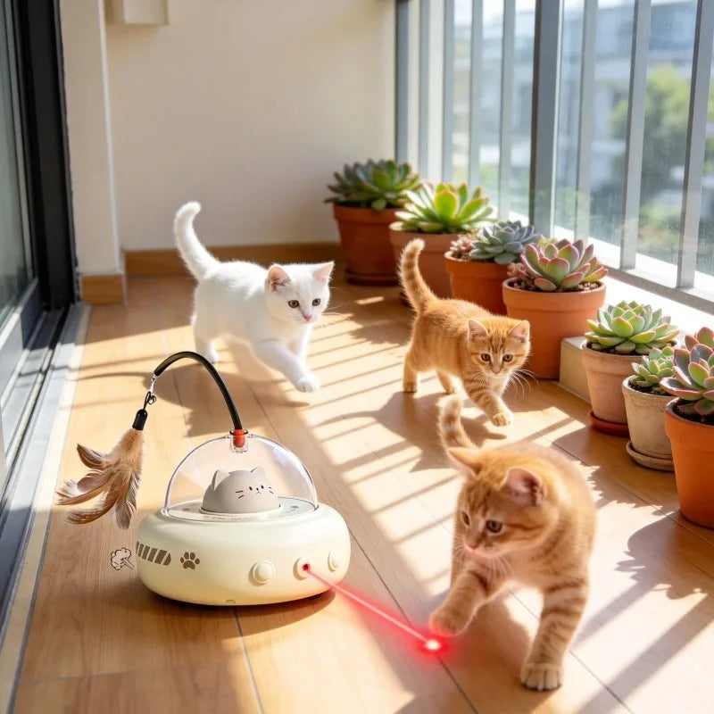 WhiskerSpin Automatic Interactive Cat Teaser Toy
