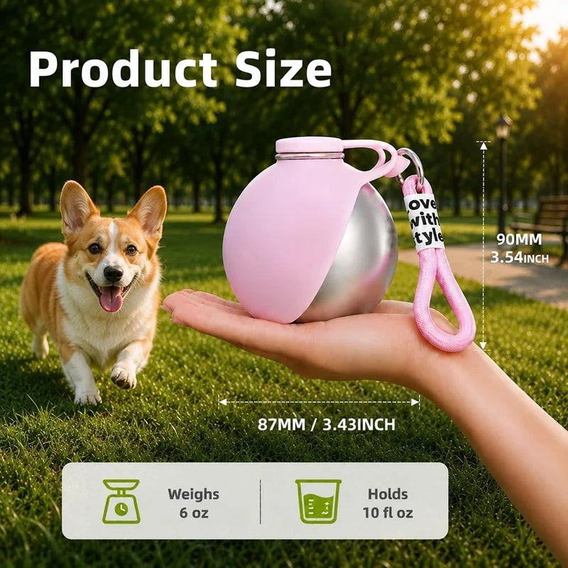2-in-1 Portable Dog Water Bottle with Built-In Drinking Bowl