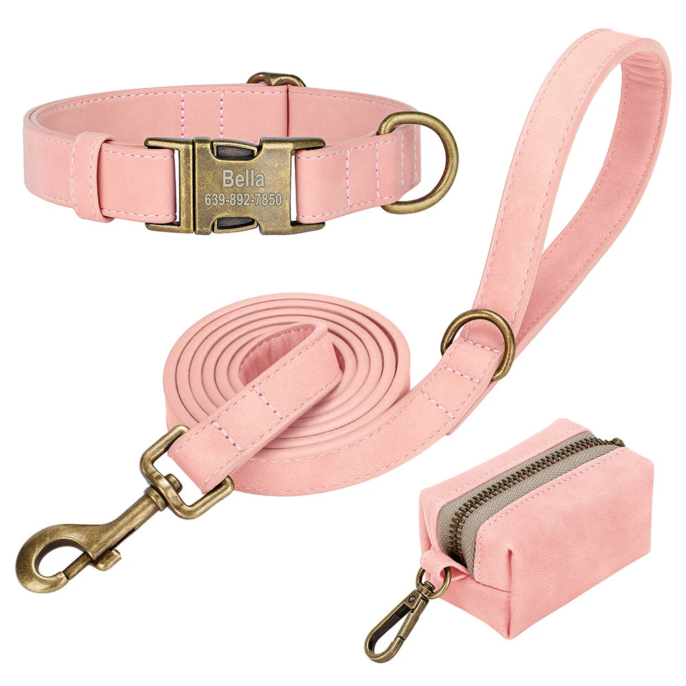 Personalized  Dog Leash,Leash & Poop Bag Set