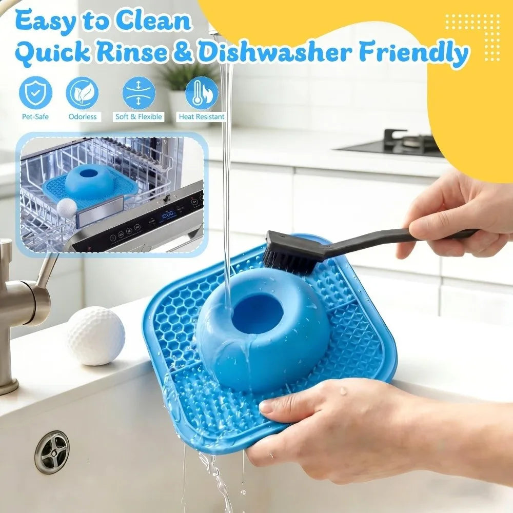 2-in-1 Slow Feeder Dog Bowl & Lick Mat
