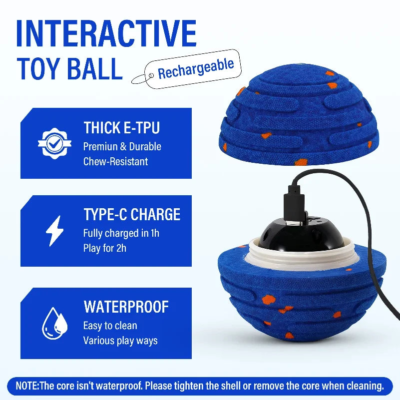 Smart Bounce Interactive Dog Ball – Rechargeable Remote-Control Toy