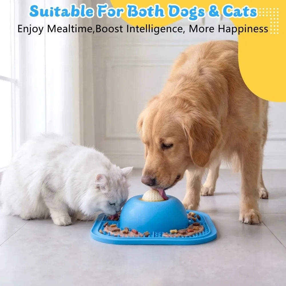 2-in-1 Slow Feeder Dog Bowl & Lick Mat