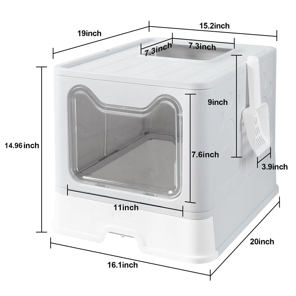 CleanStep Foldable Cat Litter House with Pull-Out Drawer
