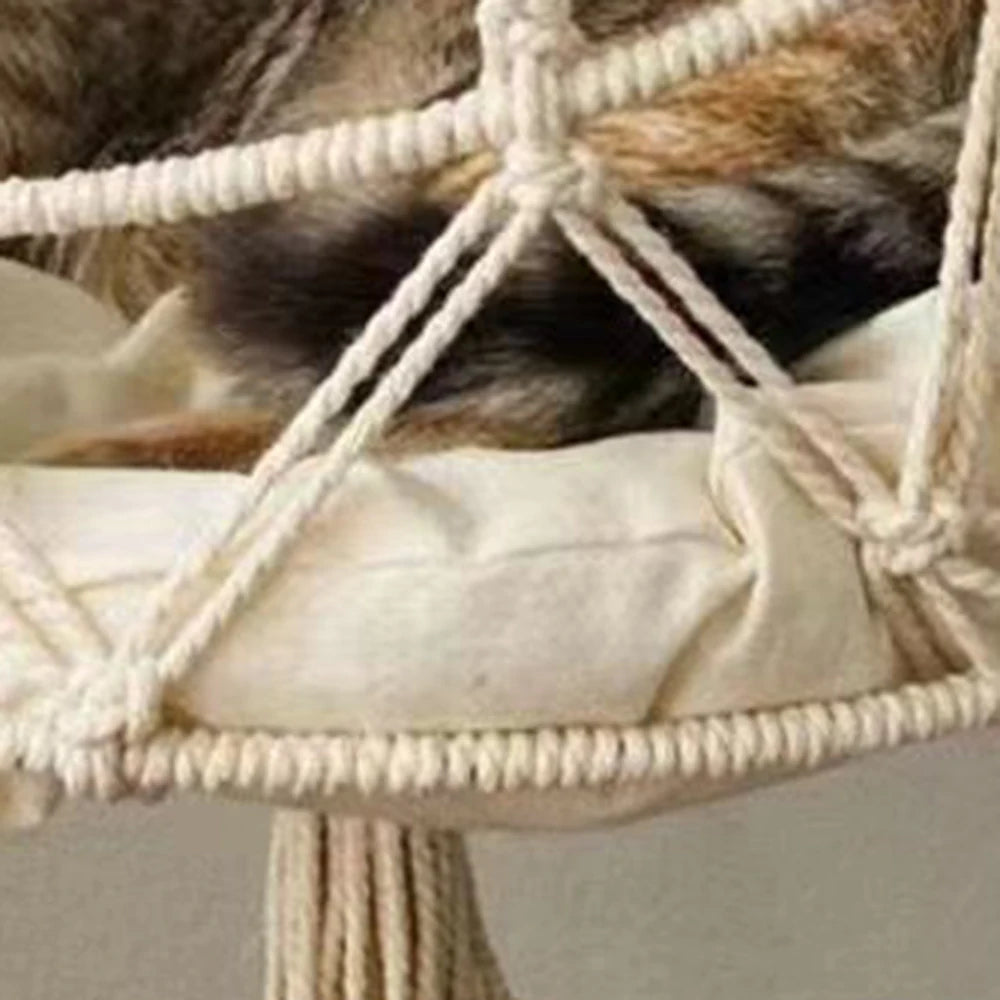 BohoNest Handwoven Hanging Cat Hammock