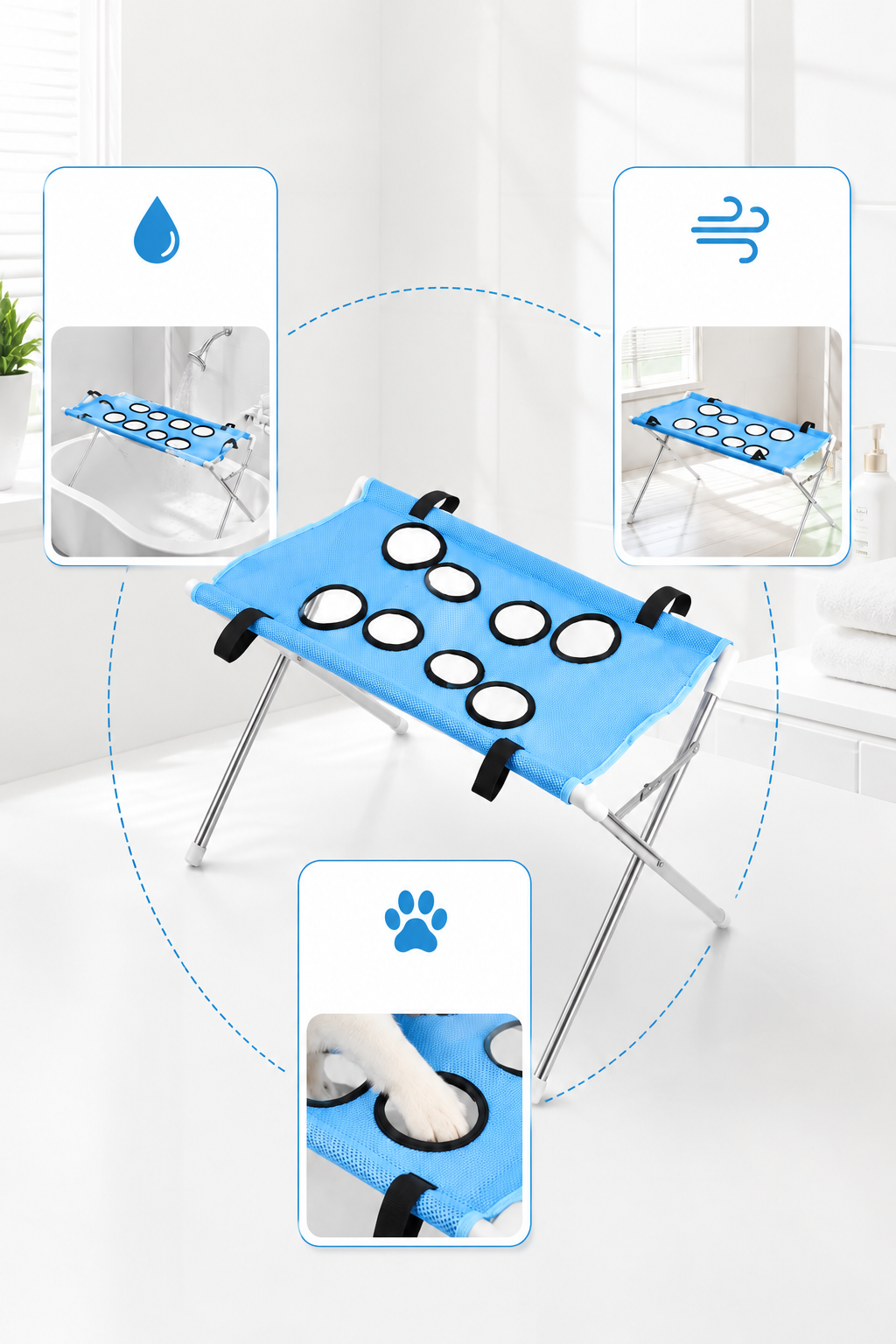 Foldable Pet Grooming & Bathing Stand