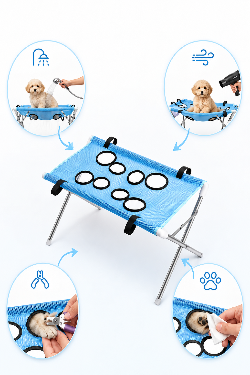Foldable Pet Grooming & Bathing Stand