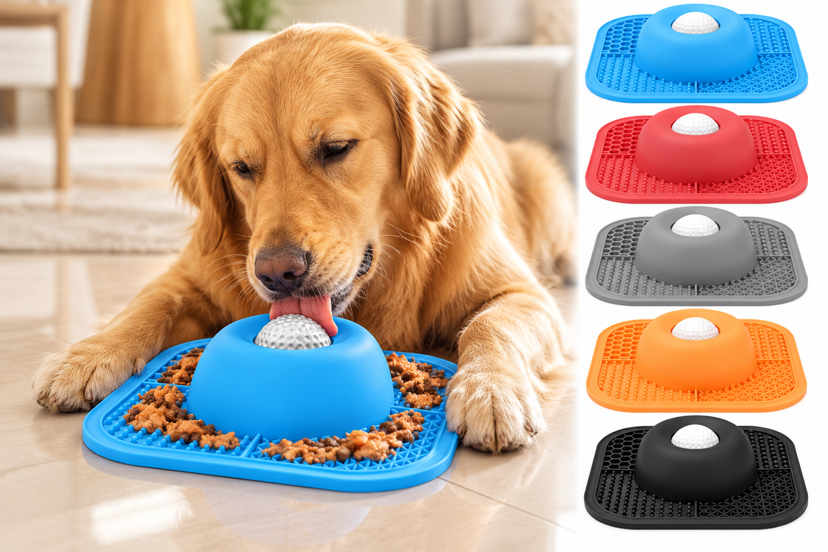 2-in-1 Slow Feeder Dog Bowl & Lick Mat