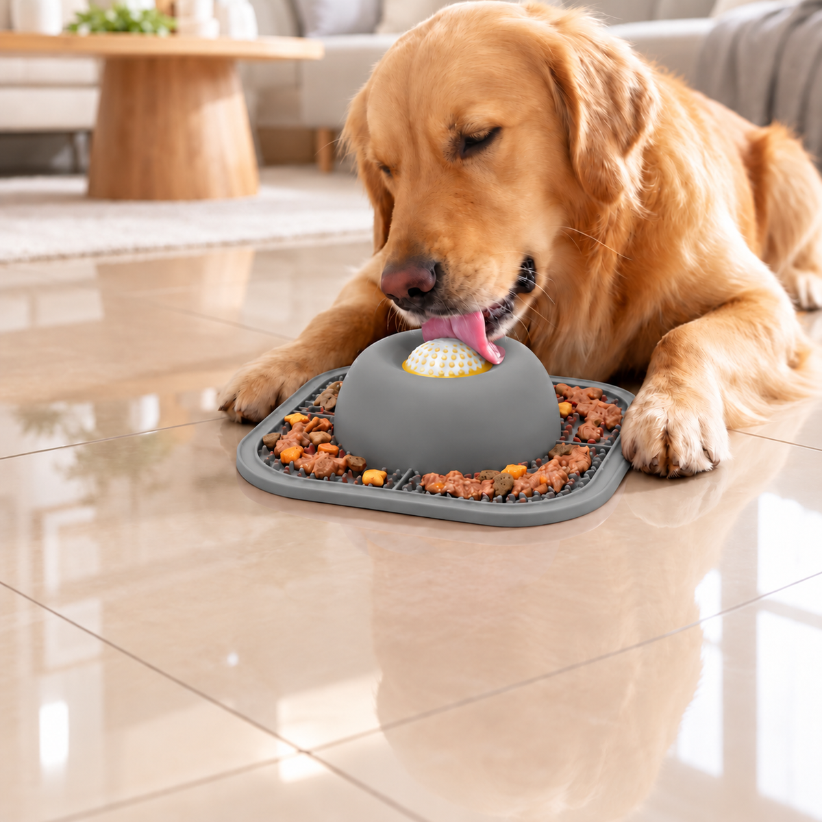 2-in-1 Slow Feeder Dog Bowl & Lick Mat