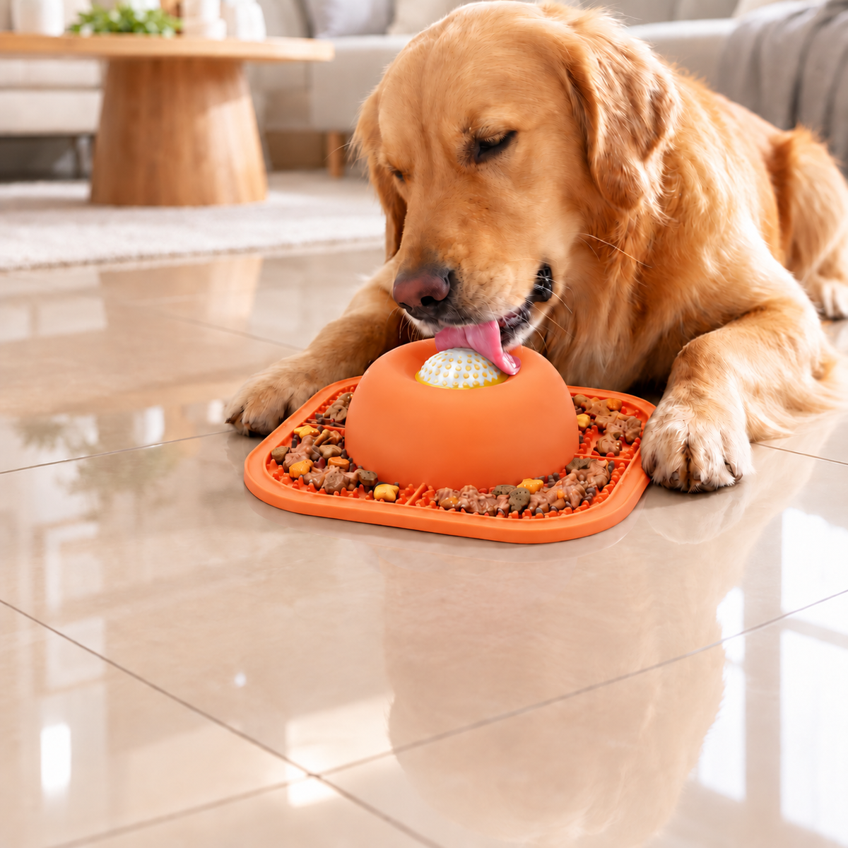 2-in-1 Slow Feeder Dog Bowl & Lick Mat