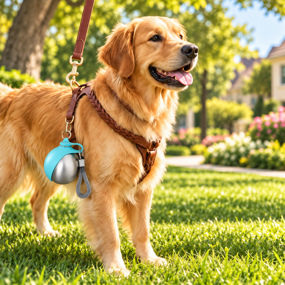 2-in-1 Portable Dog Water Bottle with Built-In Drinking Bowl