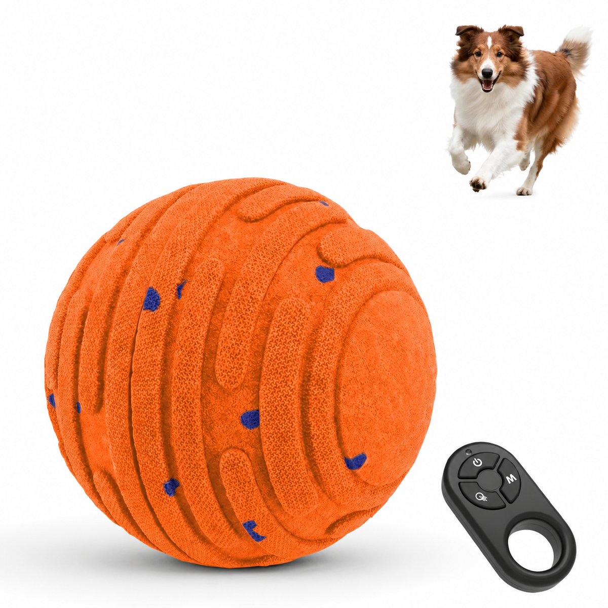 Smart Bounce Interactive Dog Ball – Rechargeable Remote-Control Toy